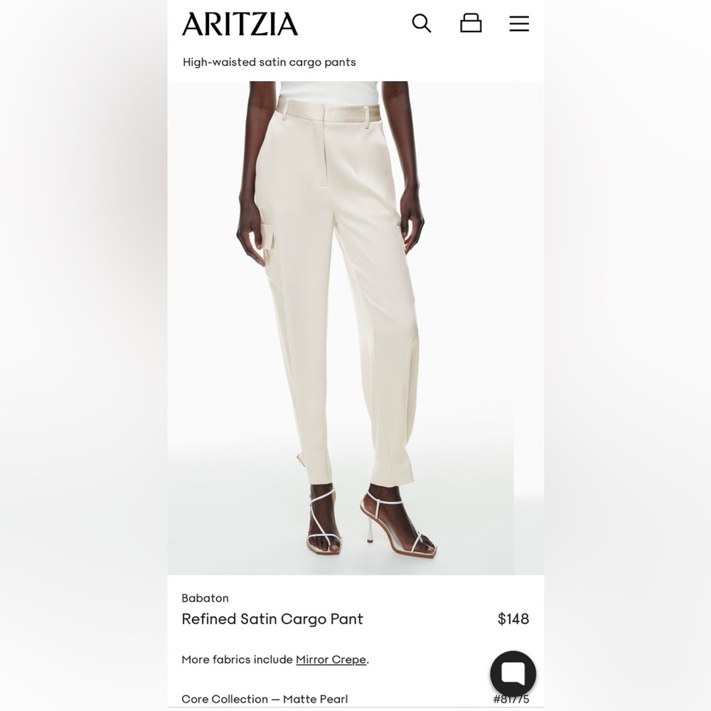 Babaton refined satin cargo pant size 0. Like new, they’re just too small for me